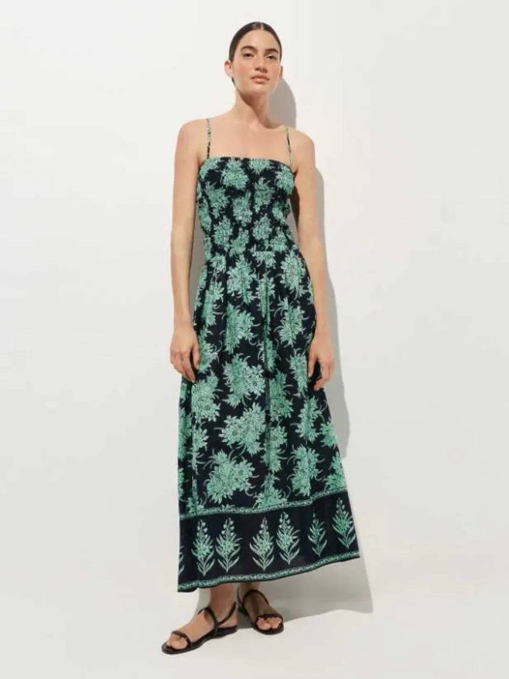 New M J.Crew wave maxi dress in pineapple print cotton voile